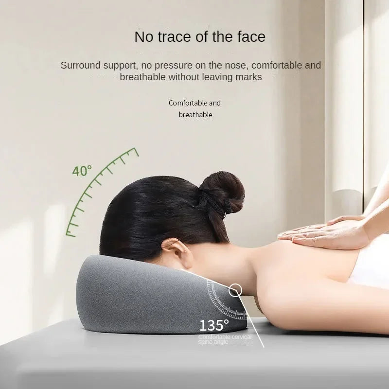 Memory Foam Body Massage Face Rest Pillow, Ergonomics Lying Down Pillow, Breathable Head Rest Support Pillow for Beauty