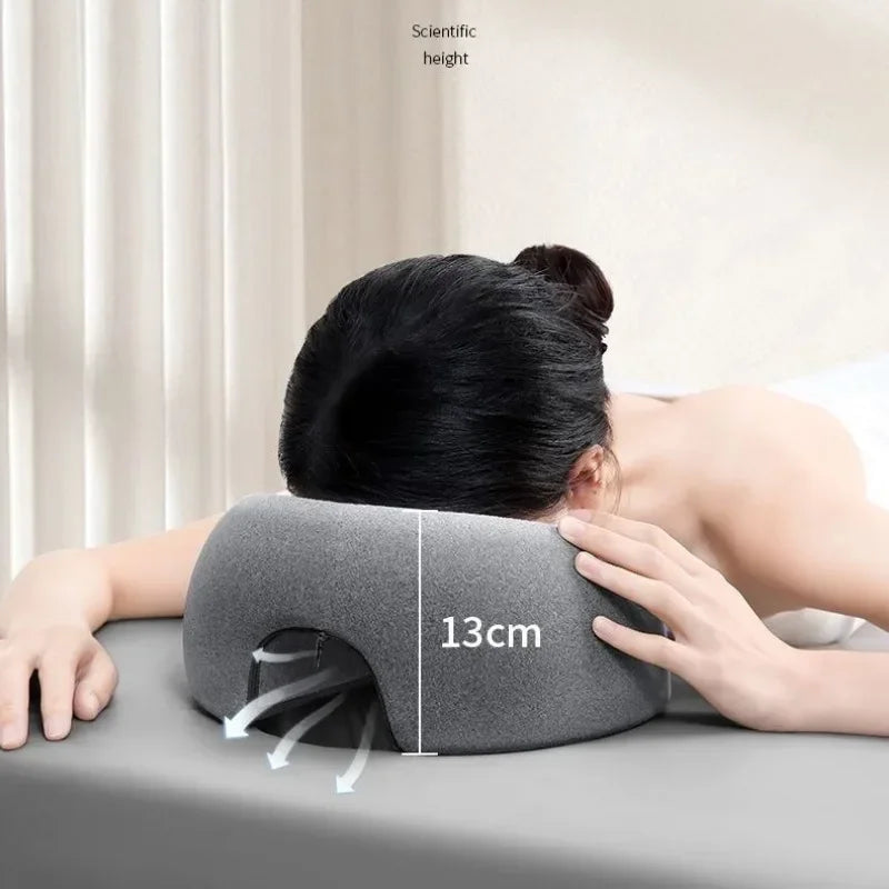 Memory Foam Body Massage Face Rest Pillow, Ergonomics Lying Down Pillow, Breathable Head Rest Support Pillow for Beauty