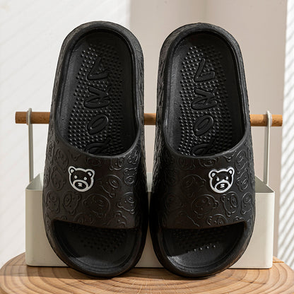Printting Cute Bear Women Slippers, Indoor Summer Soft Cartoon Sandals, Anti-Slip Bathroom Comfy Outdoor Leisure Shoes