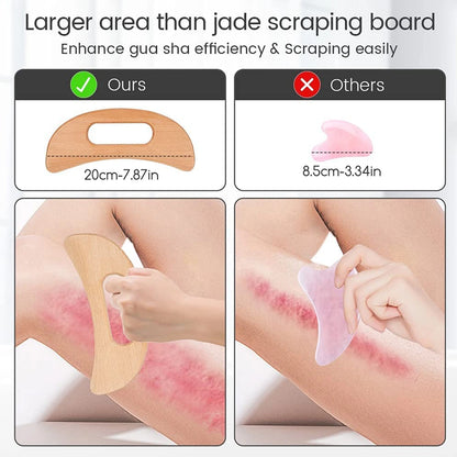 Body Guasha Tool, Wooden Cellulite Massager, Lymphatic Drainage Massager, Back Massage Tool Relieve Muscle Fatigue