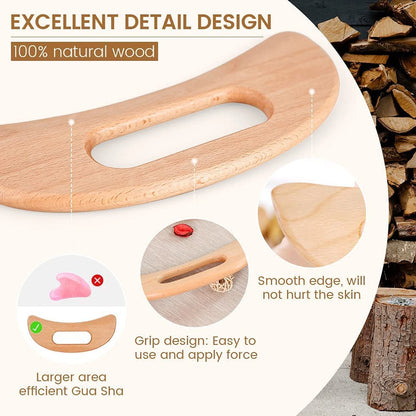 Body Guasha Tool, Wooden Cellulite Massager, Lymphatic Drainage Massager, Back Massage Tool Relieve Muscle Fatigue