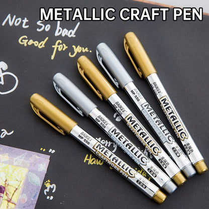 Waterproof Permanent Metallic Acrylic Pen Gold Silver Highlighter Marker For DIY Painting Back To S 2
