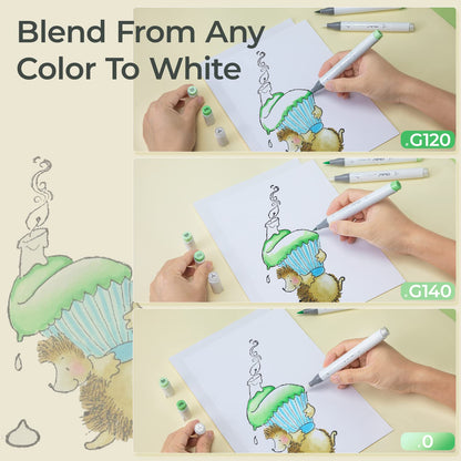Colorless Blender Pack of 6 Clear Blender Markers Alcohol Based Ink No.0 Highlights Textures Eraser