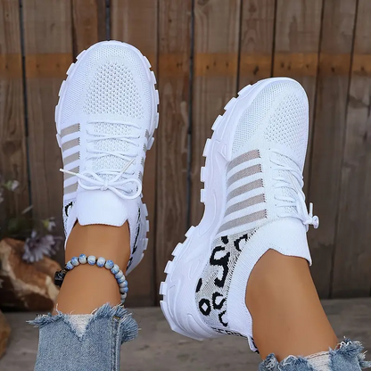 Lightweight and Breathable Women's Casual Sneakers, Shoes Woman, Leopard Print Fashion Sneakers, Womens Shoes Sale