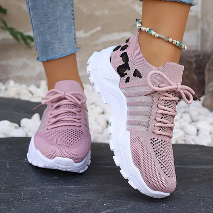 Lightweight and Breathable Women's Casual Sneakers, Shoes Woman, Leopard Print Fashion Sneakers, Womens Shoes Sale