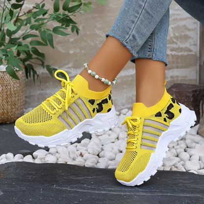 Lightweight and Breathable Women's Casual Sneakers, Shoes Woman, Leopard Print Fashion Sneakers, Womens Shoes Sale