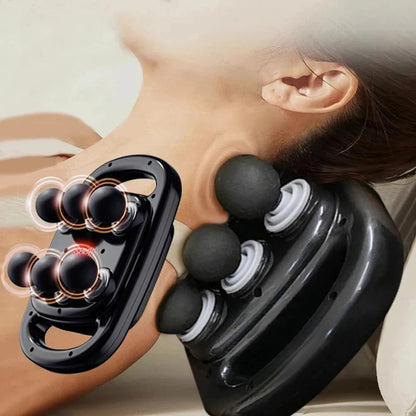 Deep Tissue Percussion Massage Gun, 6 Head Muscle Relief, Neck, Cervical Spine, Full Body Massager