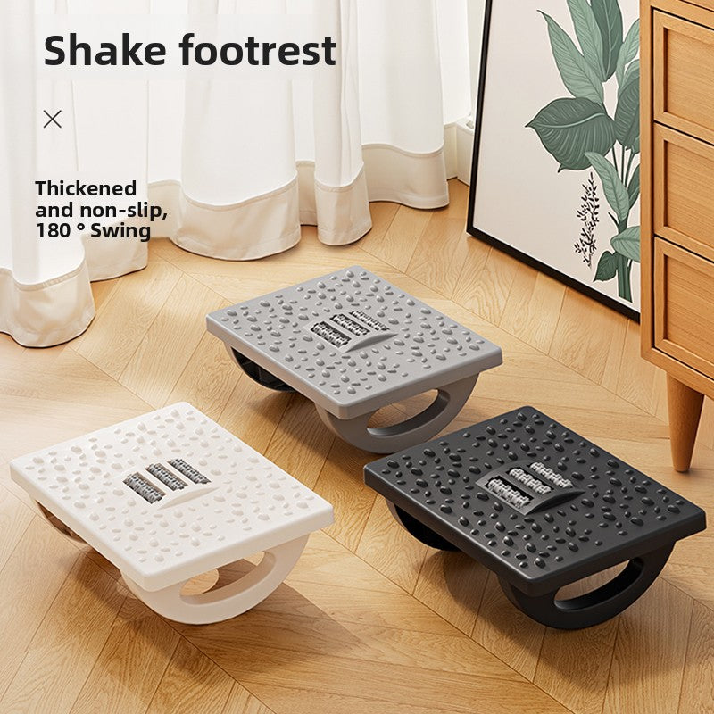 Ergonomic Under Desk Foot Rest, 180° Rocking Pedal with Massage Rollers for Leg Relaxation, Office Chair Foot Support