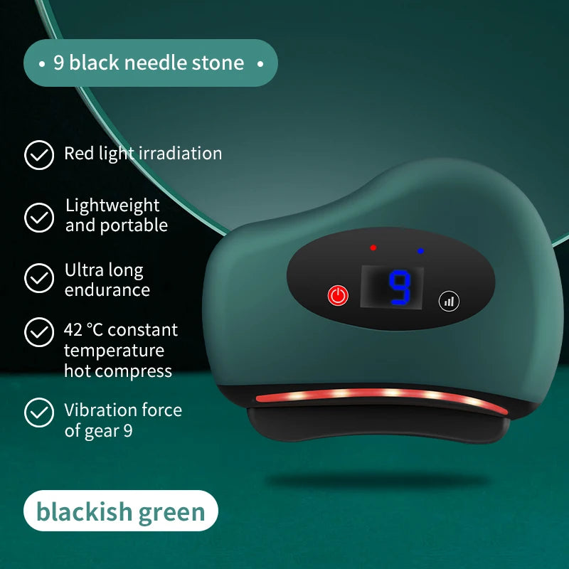 Eye Massager Stone Heating, Electric Guasha Massager, Hot Compress, Vibration Scraping, Neck Face Skin Lifting, Wrinkle