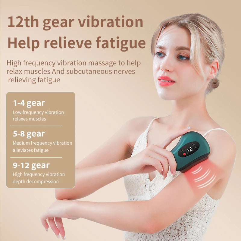 Eye Massager Stone Heating, Electric Guasha Massager, Hot Compress, Vibration Scraping, Neck Face Skin Lifting, Wrinkle