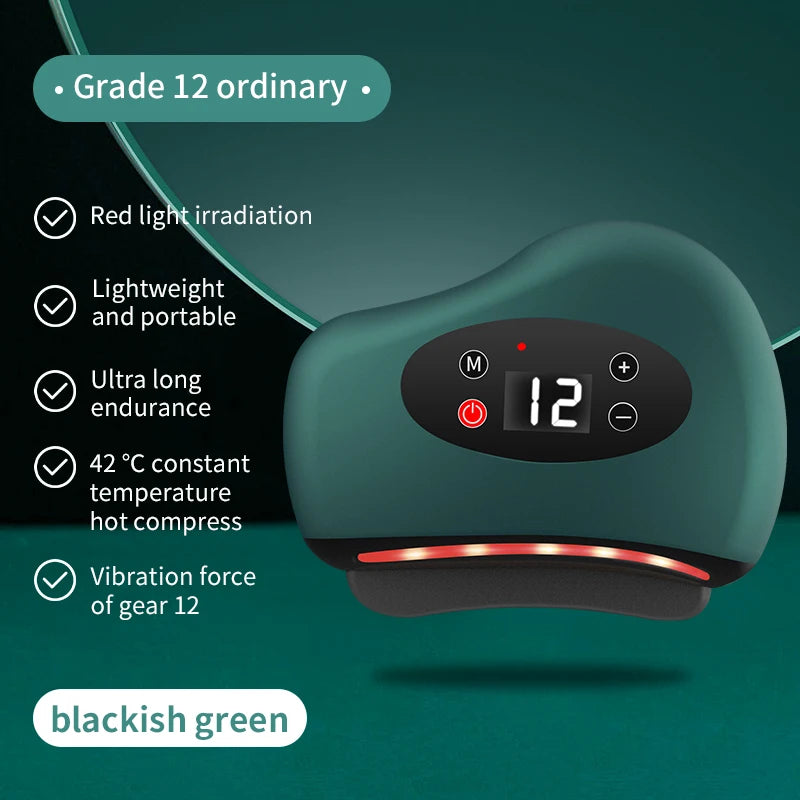 Eye Massager Stone Heating, Electric Guasha Massager, Hot Compress, Vibration Scraping, Neck Face Skin Lifting, Wrinkle