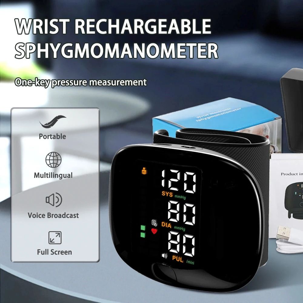 Digital Wrist Blood Pressure Monitor With Voice Broadcast And Heart Rate Detection 2