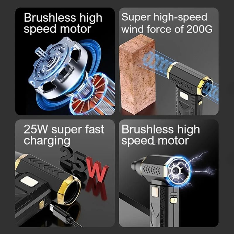 2 In 1 Turbo Air Blower And Vacuum Cleaner With Brushless Motor And LED Display 3