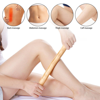 Beech Wood Scraping Stick Universal Back Needle Massage, Tendons Treatment Guasha Relax Therapy Tooll