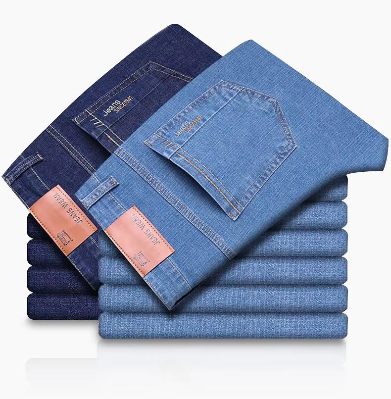 Summer Thin Elastic Waist Cotton Straight Casual Men's Pants