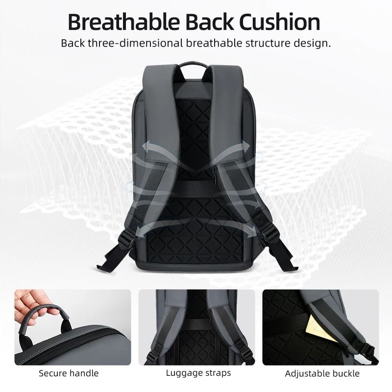 Waterproof Multifunction Business Laptop Backpack With Slim Design 1