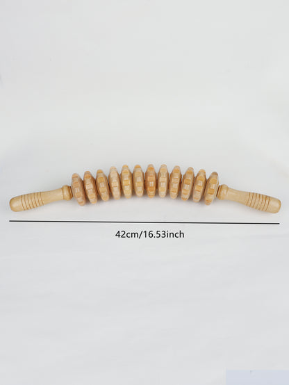 Massage Tool for Cellulite Slimming, Wood Therapy Roller Gear Stick, Body Shaping Lymphatic Drainage Trigger Stick