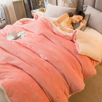 Luxury DoubleSided Wool Throw Blanket  Warm Winter Bedspread  Cozy Queen Cover 17
