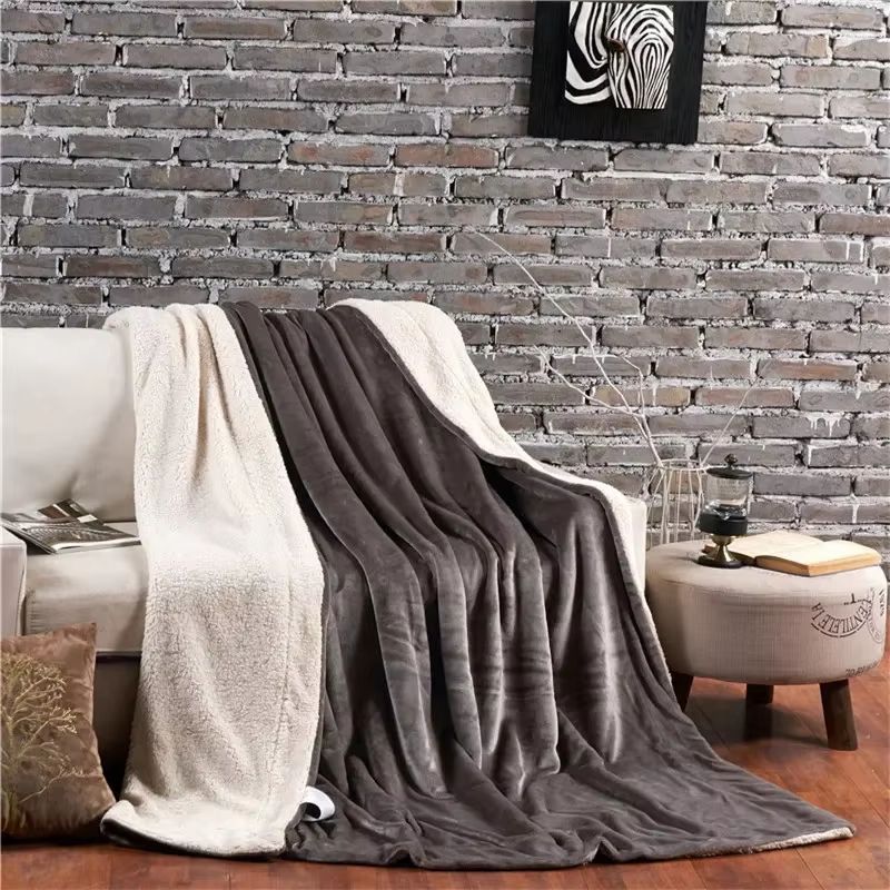 Luxury DoubleSided Wool Throw Blanket  Warm Winter Bedspread  Cozy Queen Cover 4