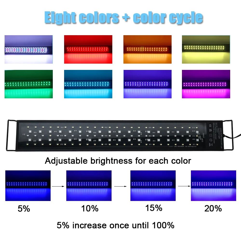 Full Spectrum Aquarium LED Light With Sunrise Sunset Cycle Waterproof Plant Growth Lamp 2