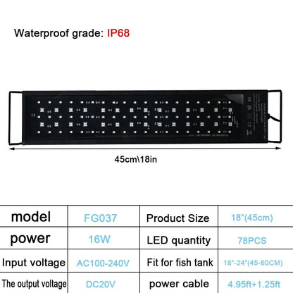Full Spectrum Aquarium LED Light With Sunrise Sunset Cycle Waterproof Plant Growth Lamp 8