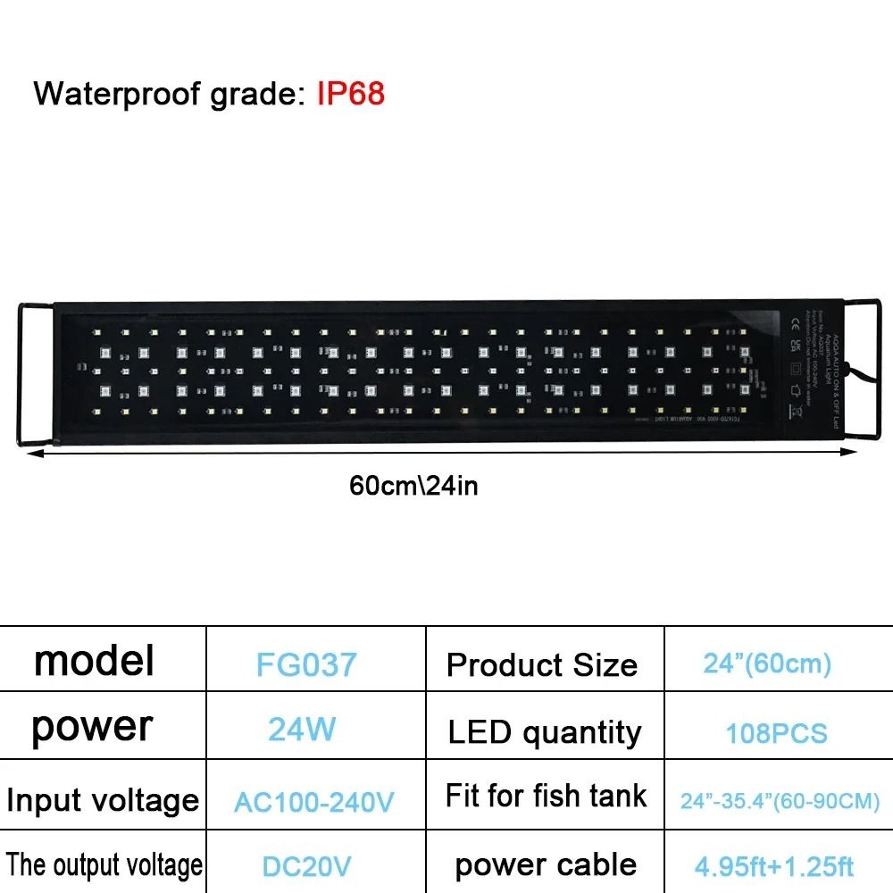Full Spectrum Aquarium LED Light With Sunrise Sunset Cycle Waterproof Plant Growth Lamp 9