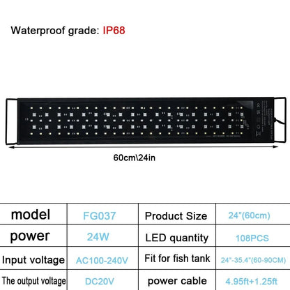 Full Spectrum Aquarium LED Light With Sunrise Sunset Cycle Waterproof Plant Growth Lamp 9