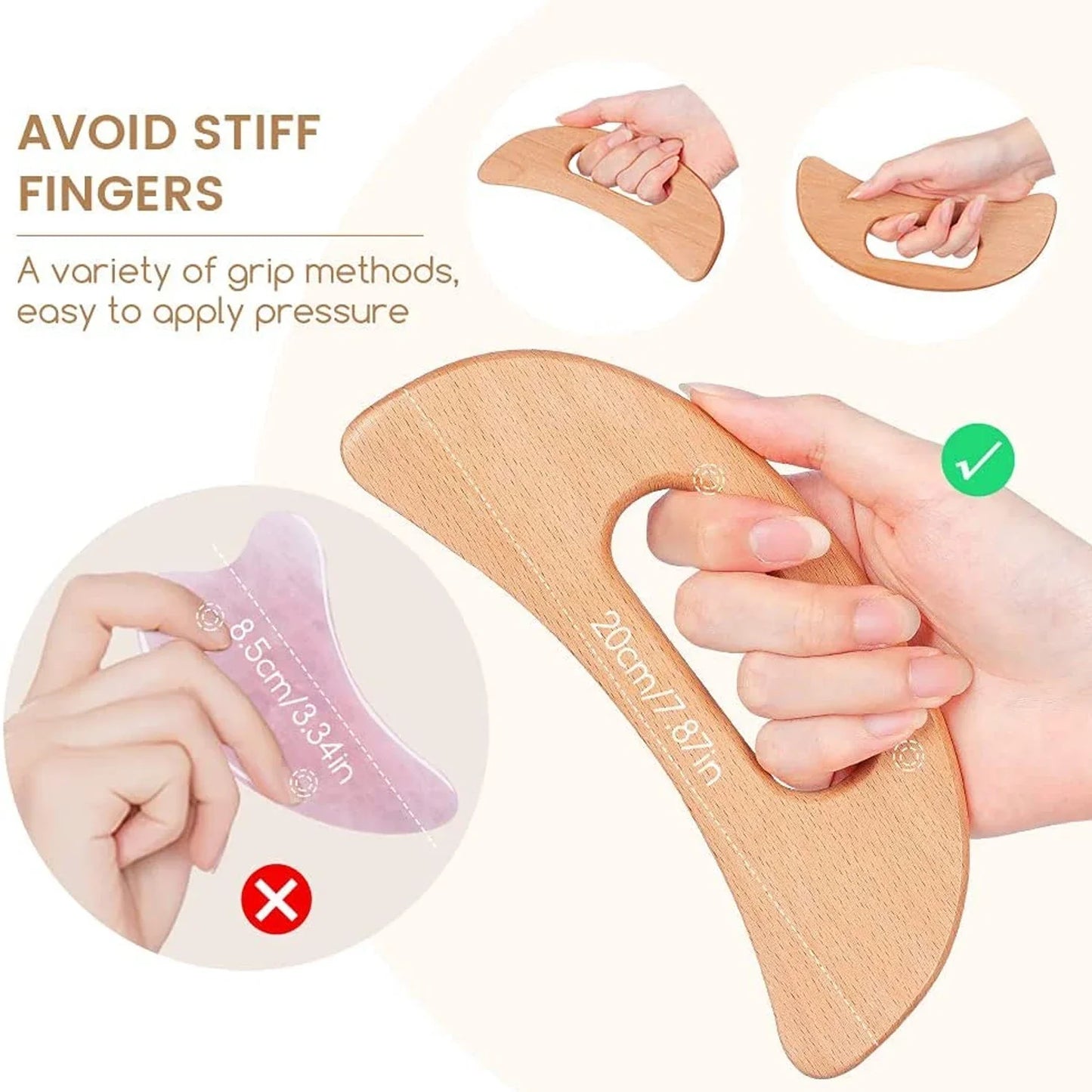 Guasha Tool Wooden Cellulite Massager Body  Back Scraper Lymphatic Drainage Massage Tool To Relieve 1