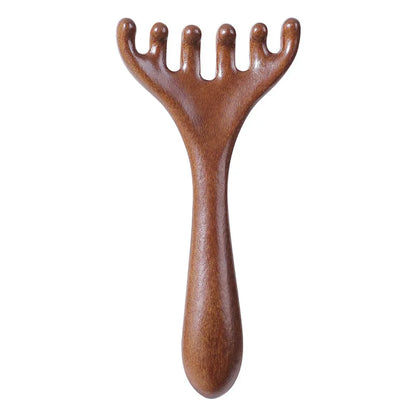 Handheld Meridian Massage Comb, Natural Five-Claw Scalp Massage Device, Spa Gua Sha Tool, Back Scratching, Hair Care