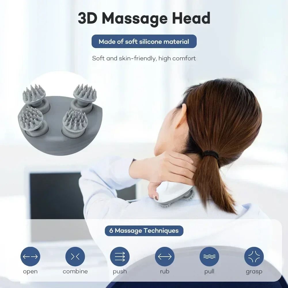 Electric Scalp Massager With Red Light Therapy For Stress Relief And Muscle Relaxation 5