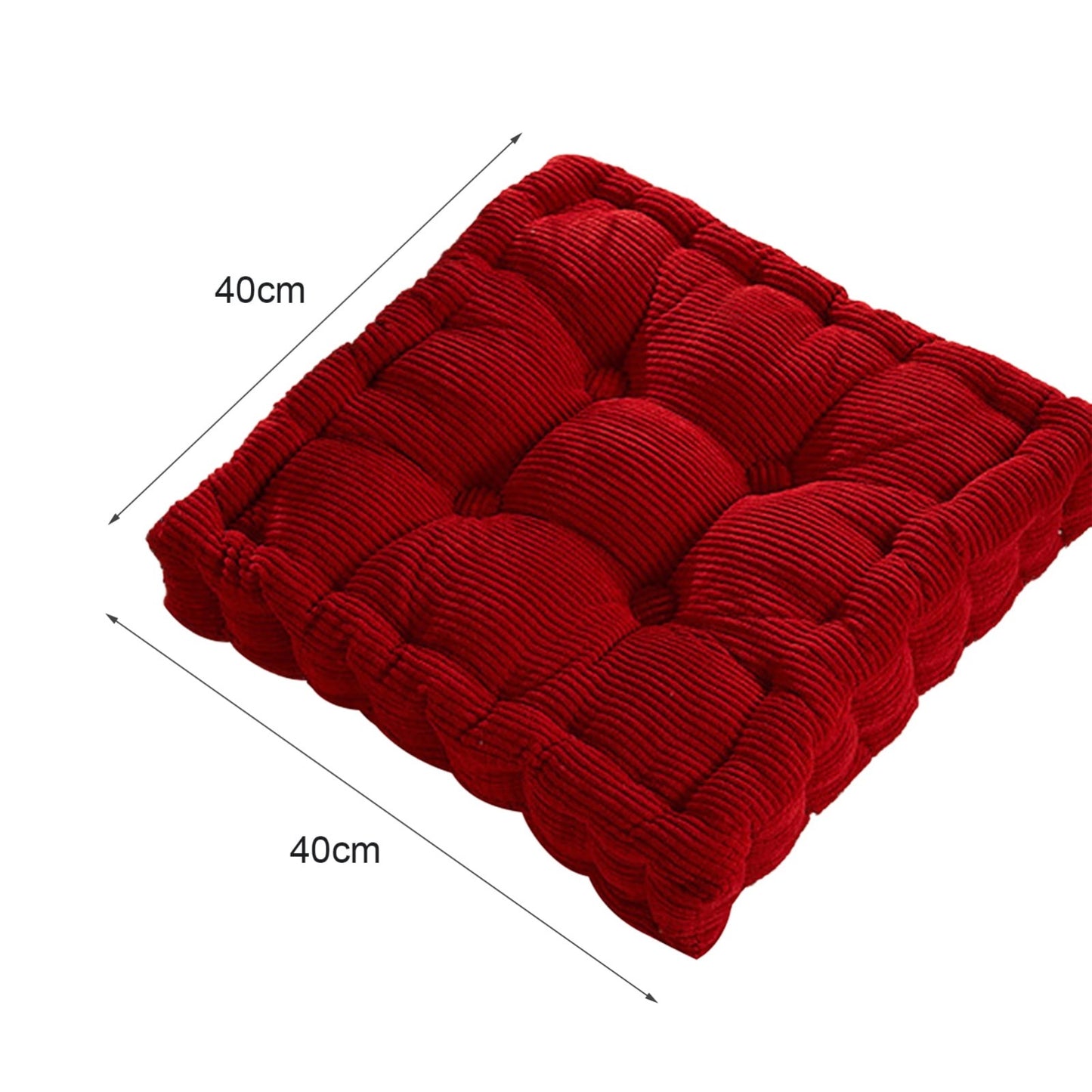 Solid Tufted Thick Pad Floor Cushion, 40cm Square Meditation & Yoga Pillow for Comfortable Floor Seating, Balcony Chair