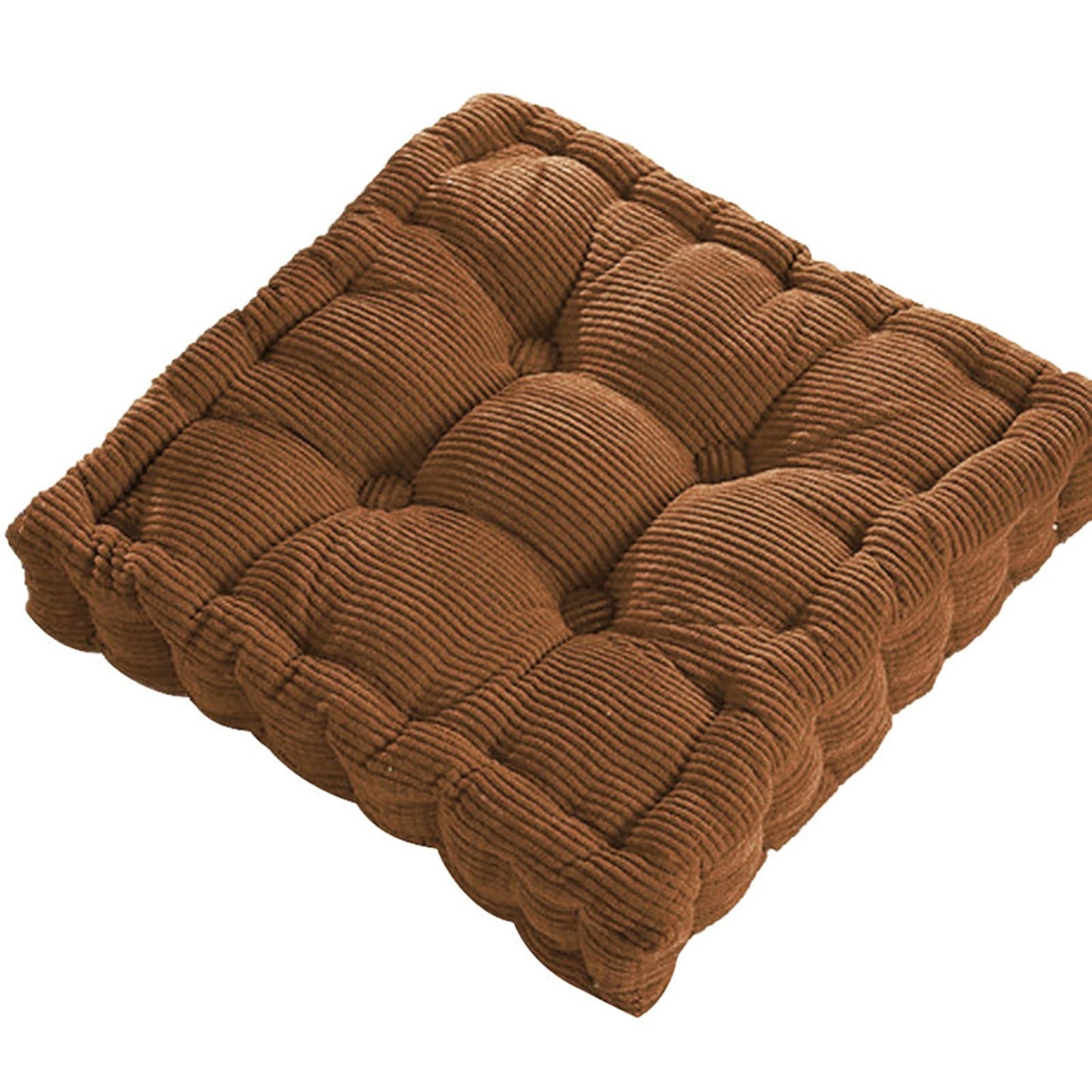 Solid Tufted Thick Pad Floor Cushion, 40cm Square Meditation & Yoga Pillow for Comfortable Floor Seating, Balcony Chair
