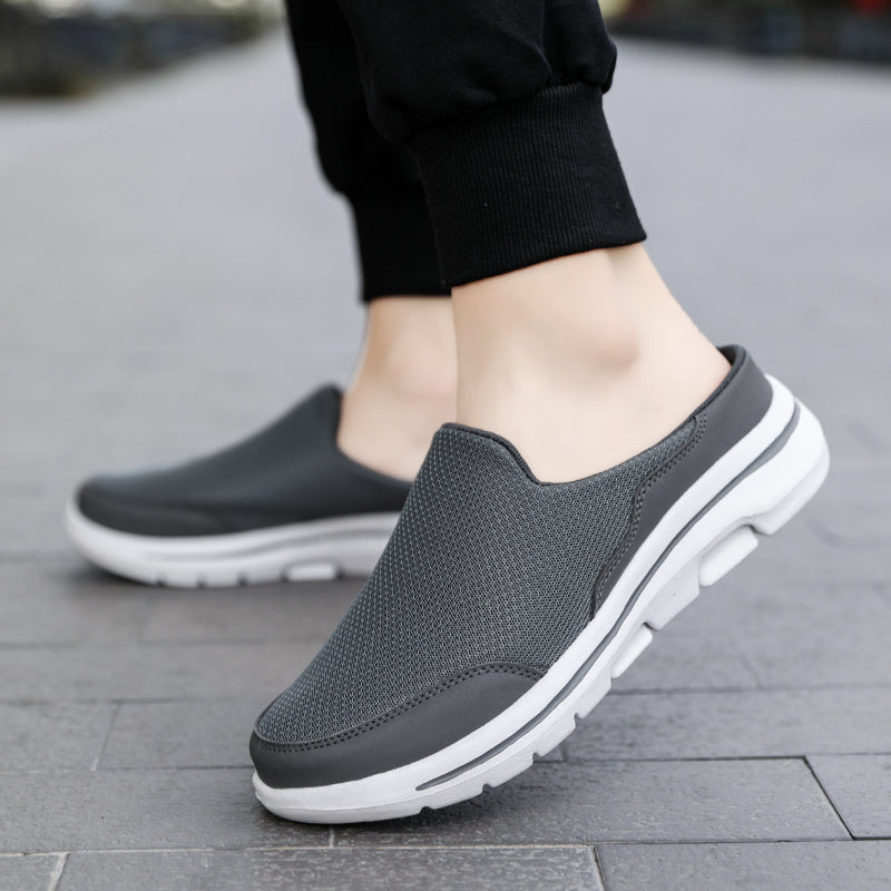 Men Slippers Summer Breathable Indoor Home Slippers Fashion Couple Slides Thick Sole Walking Shoes  2