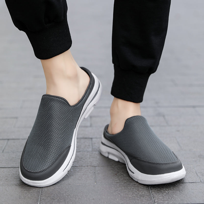 Men Slippers Summer Breathable Indoor Home Slippers Fashion Couple Slides Thick Sole Walking Shoes  4