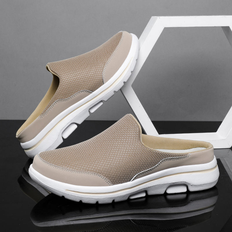 Men Slippers Summer Breathable Indoor Home Slippers Fashion Couple Slides Thick Sole Walking Shoes  7