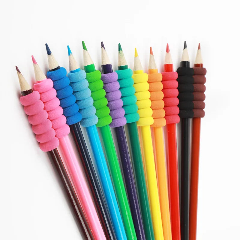 Soft Sponge Pencil Grips 30Pcs Anti-Slip Finger Guard for Kids Handwriting Corrector Drill Pen Grip Papeleria Diamond