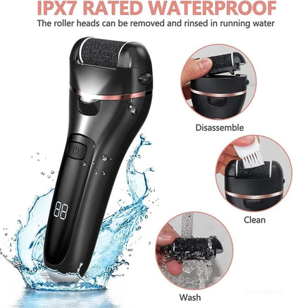 Electric Callus Remover Rechargeable Foot File Grinder Pedicure Machine With 3 Quartz Heads 3