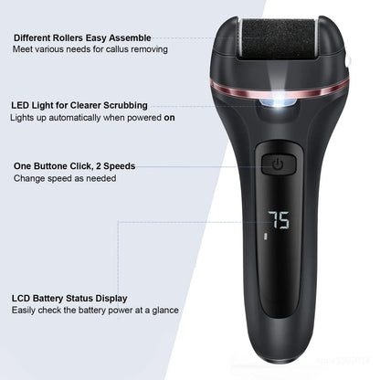 Electric Callus Remover Rechargeable Foot File Grinder Pedicure Machine With 3 Quartz Heads 4
