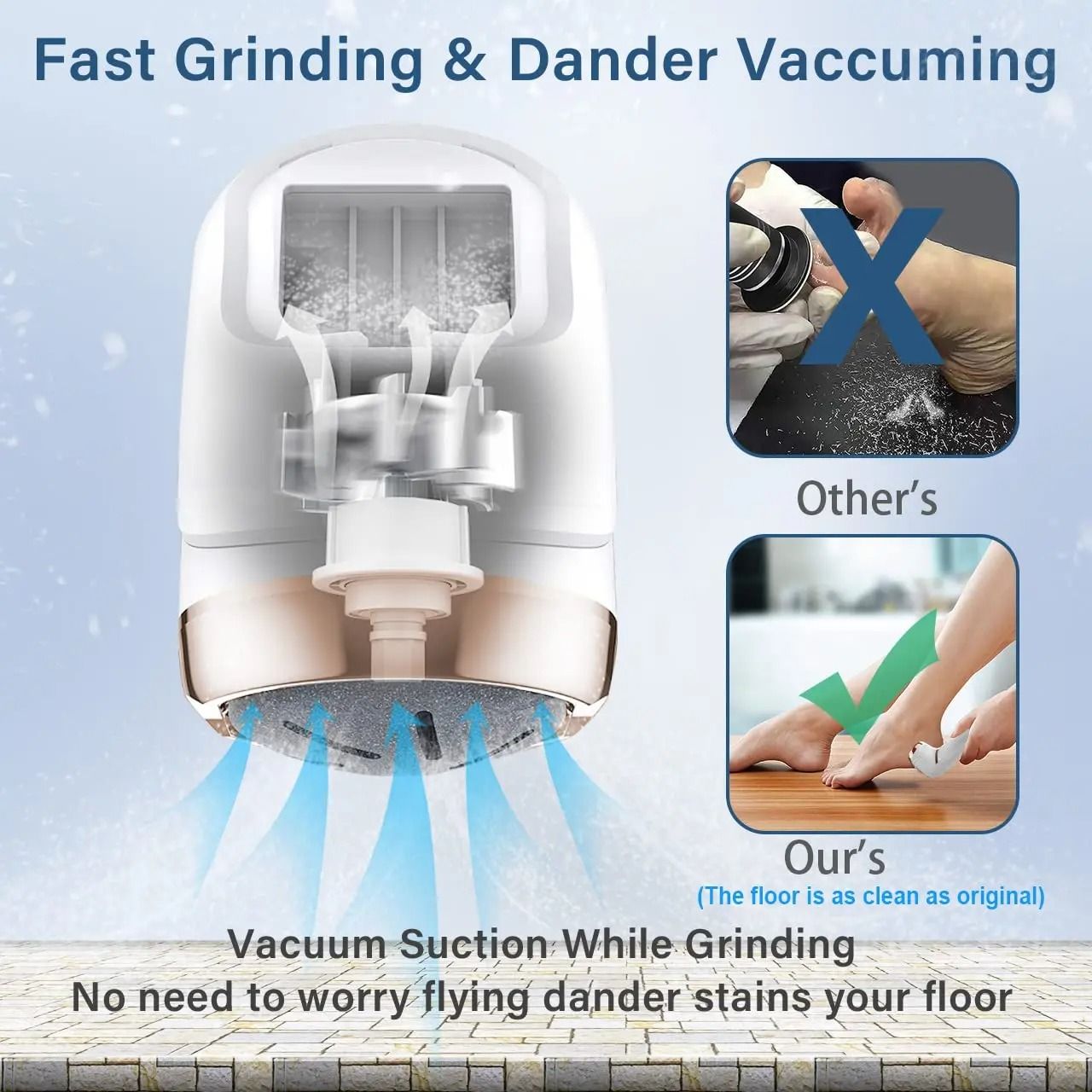 Electric Pedicure Callus Remover Foot Grinder With Vacuum And Rechargeable Battery 2