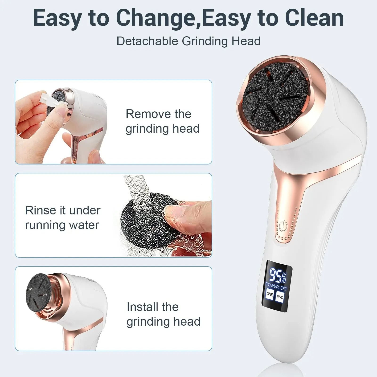 Electric Pedicure Callus Remover Foot Grinder With Vacuum And Rechargeable Battery 3