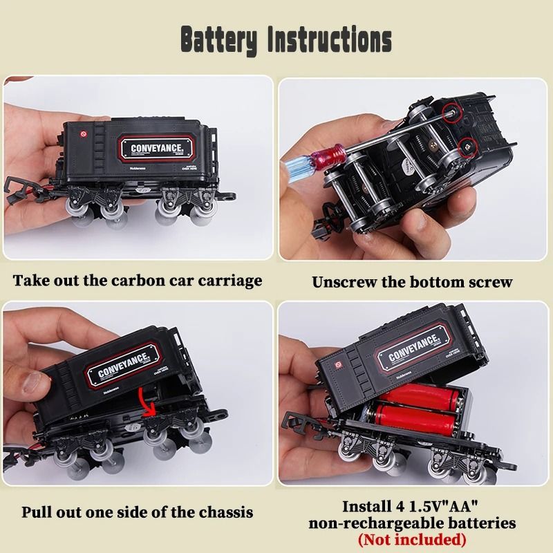Electric Railway Train Set With Steam Locomotive Smoke Light And Sound 5