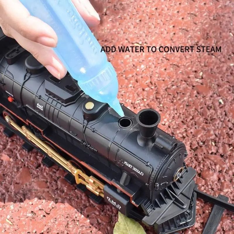 Electric Railway Train Set With Steam Locomotive Smoke Light And Sound 6