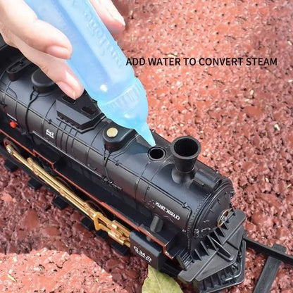Electric Railway Train Set With Steam Locomotive Smoke Light And Sound 6
