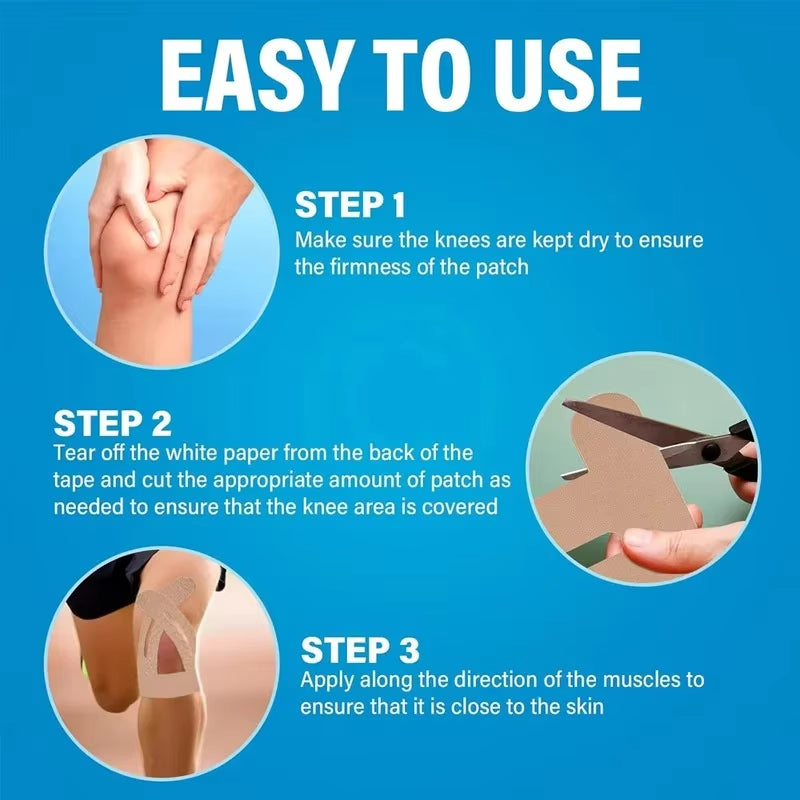 10PCS Breathable Knee Tape for Running, Waterproof Elastic Athletic Support Stability