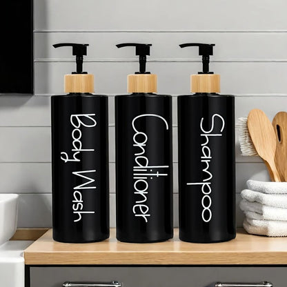 3PCS 500ml Refillable Soap Dispenser Bottles For Bathroom Shampoo And Shower Gel Pump Containers 1
