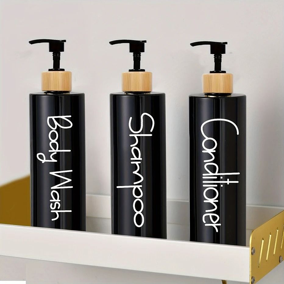 3PCS 500ml Refillable Soap Dispenser Bottles For Bathroom Shampoo And Shower Gel Pump Containers 3