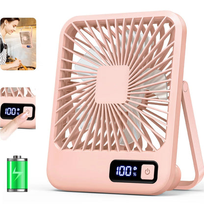 Portable USB Rechargeable Desktop Fan 5 Speed With Power Display 9