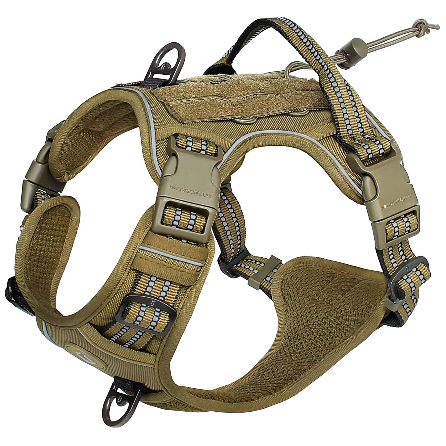 Tactical No Pull Dog Harness  Adjustable MOLLE Vest With Reflective Straps For Medium  Large Dogs 9