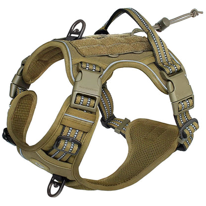 Tactical No Pull Dog Harness  Adjustable MOLLE Vest With Reflective Straps For Medium  Large Dogs 1