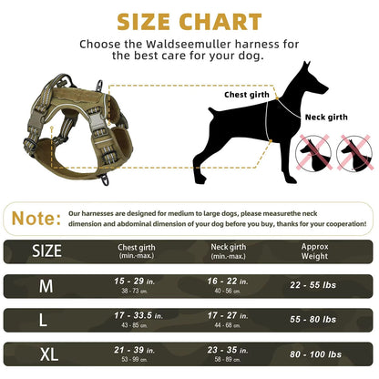 Tactical No Pull Dog Harness  Adjustable MOLLE Vest With Reflective Straps For Medium  Large Dogs 2
